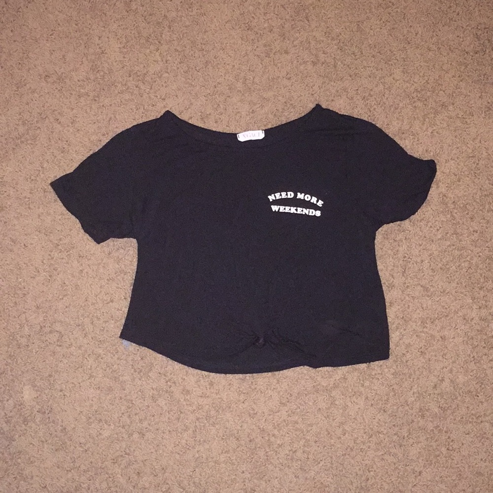 A’gaci Black Short Sleeve Crop Top